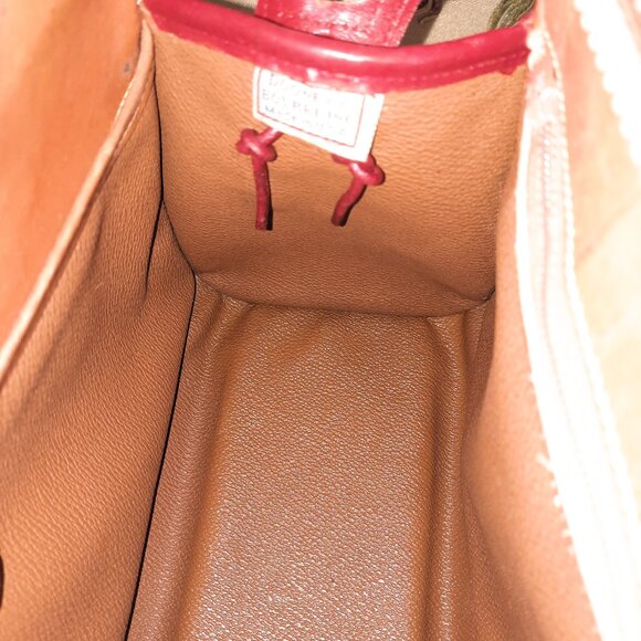 SOLD! Dooney & Bourke Red Leather Satchel Vintage All Weather Leather - Picture 13 of 16
